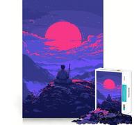 Puzzle rétro Rose samouraï 1000 pièces pour Adolescents, Jeu de logique et de Train, Silencieux et Amusant, découpe Lisse, Joli Cadeau (38x26cm)