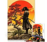 Puzzle rétro samouraï Coucher de Soleil 1000 pièces pour Adolescents, Jouet de réflexion et de détente, pour Les fêtes (38x52cm)