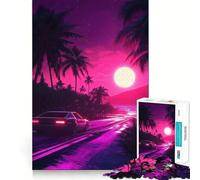 Puzzle rétro Sunset Drive pour Adolescents, 1000 pièces, pour stimuler la mémoire, soulager la Tension, Bords serrés, Belle œuvre d'art (38x26cm)