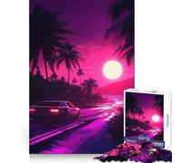Puzzle rétro Sunset Drive pour Adolescents, 1000 pièces, pour stimuler la mémoire, soulager la Tension, Bords serrés, Belle œuvre d'art (38x26cm)