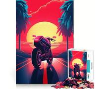 Puzzle rétro synthwave de 1000 pièces pour Adolescents, Jeu de logique Solide, Moments en Famille, Bords Nets, Surprise chaleureuse (50x75cm)
