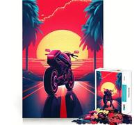 Puzzle rétro synthwave de 1000 pièces pour Adolescents Stimule la mémoire, apaisement, évasion, Motif à Assembler, Douce Surprise (38x26cm)