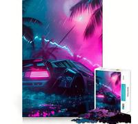 Puzzle rétro synthwave Lambo 1000 pièces pour Adultes et Adolescents Un Puzzle à Construire Lentement et à apprécier Découpe précise Pièce de Collection (50x75cm)