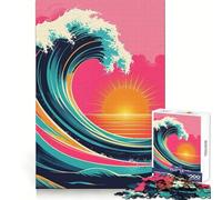 Puzzle rétro Vagues océaniques 1000 pièces pour Adolescents, Jeu de logique Stimulant, détente mentale, Bords Nets, Cadeau élégant (38x52cm)