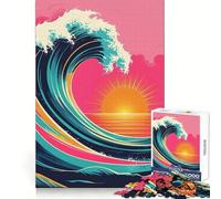 Puzzle rétro Vagues océaniques pour Adolescents, 1000 pièces, stimule la mémoire, détente et Divertissement, découpe de qualité supérieure, Cadeau élégant (50x75cm)