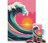 Puzzle rétro Vagues océaniques pour Adolescents, 1000 pièces, stimule la mémoire, détente et Divertissement, découpe de qualité supérieure, Cadeau élégant (50x75cm)