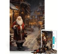 Puzzle rétro Vintage Père Noël pour Adolescents, 1000 pièces, Jouet Anti-Stress, Bords tranchants, Cadeau d'anniversaire (50x75cm)