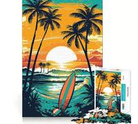 Puzzle rétro Vintage sur Le thème du Surf pour Adultes, 1000 pièces, stimule la mémoire, apaise et divertit, découpe de qualité supérieure, Cadeau attentionné 38x52cm