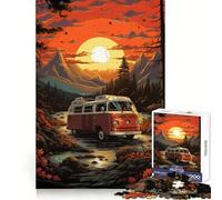 Puzzle rétro VW Bus Mountain Ride 1000 pièces pour Adolescents Jeu de logique Stimulant, détente mentale, Bords Nets, Cadeau élégant (50x75cm)