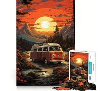 Puzzle rétro VW Bus Mountain Ride pour Adultes, 1000 pièces, améliore la mémoire, détend l'esprit, pièce de Collection Sharp Edge (38x26cm)