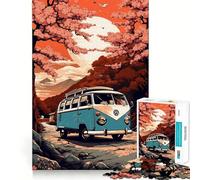 Puzzle rétro VW Transporter T pour Adultes,1000 pièces,Jeu Stimulant l'esprit,Format Uniforme,pièces précises,idéal pour Les Voyages (38x26cm)