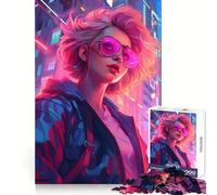 Puzzle Retrowave Horizon 1000 pièces pour Adolescents, Jeu de réflexion et de détente, pour Les fêtes (50x75cm)