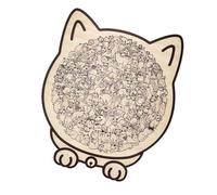Puzzle réutilisable en bois pour chats, moderne, D | 135 pièces avec mélange de couleurs esthétique moderne en bois naturel pour un jeu de développement cognitif