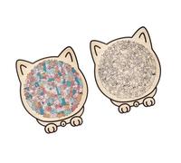 Puzzle réutilisable en bois pour chats, moderne, F | 135 pièces avec mélange de couleurs esthétique moderne en bois naturel pour un jeu de développement cognitif