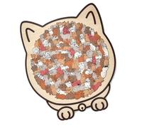 Puzzle réutilisable en bois pour chats - Style moderne - B | 135 pièces avec mélange de couleurs esthétique moderne en bois naturel pour un jeu de développement cognitif