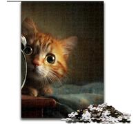 Puzzle Réveil Chat 1000 pièces pour Adultes, défi d'intelligence cérébrale, Jouets addictifs, Cadeaux d'anniversaire pour Les 14 Ans et Plus (26x38cm)