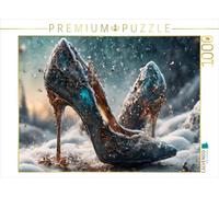 Puzzle · Rêves d' ER Scintillants | Des escarpins bleu clair arrosés de paillettes dans la neige · 1000 pièces · Format assemblé 64 × 48 cm · CALVENDO Puzzle