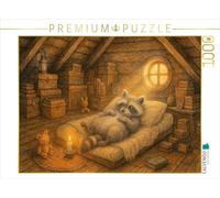 Puzzle · Rêveur de Grenier - Le Petit Raton Laveur | Un motif du calendrier Chez soi chez les petits · Une année ple… · 1000 pièces · Format assemblé 64 × 48 cm · CALVENDO Puzzle