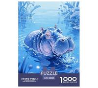 Puzzle Rhinocéros 1000 Pièces en Carton pour Adultes Jeu D’activité Intérieure Puzzle Rhinocéros Buveur Idée Cadeau Home Decor 38x26cm/1000pcs