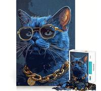 Puzzle Rich Cat 1000 pièces pour Adolescents, Jeu de logique, Moment de détente, découpe précise, Collection d'œuvres d'art (38x26cm)