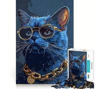 Puzzle Rich Cat pour Adultes, 1000 pièces, Jeu Intelligent, Calme et apaisant, Motif Assembler, (38x52cm)