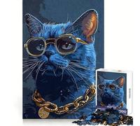 Puzzle Rich Cat pour Adultes, 1000 pièces, Jeu Intelligent, Calme et apaisant, Motif Assembler, (38x52cm)