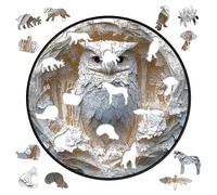 Puzzle rigide pour adultes - 3D avec hibou en bois de 150 pièces, modèle complexe d'oiseaux coupés, coloré animaux, design décoratif unique | cadeau créatif la fête des mères, merci