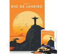 Puzzle Rio de Janeiro Brésil pour Adolescents 1000 pièces Stimulation cérébrale,détente et évasion Solide et élégant Cadeau de Noël (38x26cm)