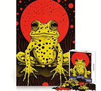 Puzzle risographique Grenouille Funky pour Adolescents 1000 pièces, décoration Murale apaisante et Amusante aux découpes nettes (38x26cm)
