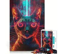 Puzzle rituel du Chat Antique pour Adolescents 1000 pièces Jeu de Stimulation mentale Pièces nettes et sans bavures Facile à Apprendre Plaisir en Famille (38x52cm)
