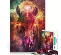 Puzzle rituel du Cheval Antique 1000 pièces Jeu de réflexion de qualité supérieure,découpé au Laser Exercice Mental Calme à Faire à la Maison (38x26cm)