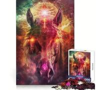 Puzzle rituel du Cheval Antique 1000 pièces pour Adolescents Clarté d'esprit, Amusement paisible, Cadeau saisonnier Parfait (38x26cm)