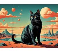 Puzzle Rivière Giant Cat de 30 Pièces pour Adultes, Puzzles 30 pièces Adultes, Jigsaw Puzzle d'art pour Défi, Puzzles Coloré à Faire soi-même pour la Décoration de la Maison