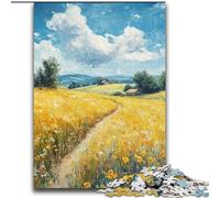 Puzzle Rizières Dorées 2000 pièces pour Adultes et Adolescents, Jeux Amusants, décoration Murale, Cadeaux d'anniversaire et de Noël Uniques (70x100cm)