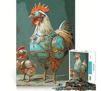 Puzzle Robot Chicken pour Adultes, 1000 pièces, pour stimuler Le Cerveau et se détendre, Collection d'œuvres d'art aux Bords précis (38x52cm)