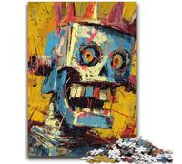 Puzzle Robot de 1000 pièces inspiré de Basquiat, idéal pour Les Adultes et Les familles (38x26cm)