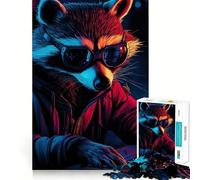 Puzzle Rocket Raccoon Cyberpunk pour Adolescents, 1000 pièces, Jeu de réflexion, Design ludique et Assemblage, Cadeau de qualité (38x26cm)