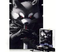 Puzzle Rocket Raccoon Samurai Animal 1000 pièces pour Adolescents Jeu de logique et de logique Passe-Temps Calme Bords Lisses Cadeau de qualité supérieure (38x26cm)