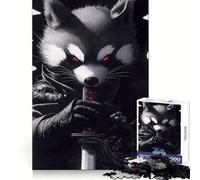 Puzzle Rocket Raccoon Samurai Animal pour Adultes, 1000 pièces, Jeu de réflexion, Jouet Anti-anxiété, Objet de Collection aux découpes soignées (38x52cm)