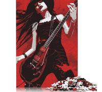 Puzzle Rockstar Femme avec Guitare Électrique 500 Pièces pour Adultes Puzzle Puzzles pour Adultes Relax Puzzles Jeux 500pcs (52x38cm)