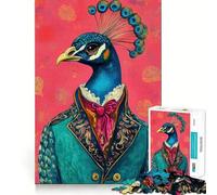 Puzzle Rococo Paon Portrait, 1000 pièces, Difficile, pour Adultes, Jeu de logique Fine, Calme et Amusant, Bords Nets, Cadeau attentionné (50x75cm)