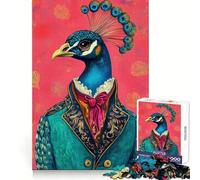Puzzle Rococo Paon Portrait, 1000 pièces, Difficile, pour Adultes, Jeu de logique Fine, Calme et Amusant, Bords Nets, Cadeau attentionné (50x75cm)