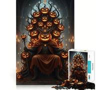 Puzzle Roi Citrouille sur Trône 1000 Pièces pour Adolescents Jeu Intellectuel Amusant en Intérieur Découpe de Qualité Cadeau Créatif (38x26cm)