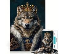 Puzzle Roi Loup pour Adolescents,1000 pièces,Jeu de réflexion,découpe Laser pour Un Assemblage Parfait,Exercice Mental Calme à la Maison (50x75cm)