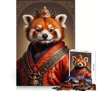 Puzzle Roi Panda Roux 1000 Pièces pour Adolescents Défi Mental Jeu de Détente et de Plaisir Découpe Précise Cadeau Festif (50x75cm)
