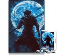 Puzzle Roi Singe Bleu et Lune pour Adultes, 1000 pièces, activité éducative et stimulante, pour Les fêtes, Dimensions:38x52cm