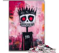 Puzzle Roi Squelette de Style Basquiat pour Adultes, 1000 pièces, à partir de 14 Ans, décoration Murale, Cadeau d'anniversaire et Cadeau Unique (50x75cm)