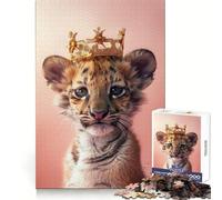 Puzzle Roi Tigre pour Adolescents, 1000 pièces, Jeu de réflexion, Design Simple et Amusant, Cadeau mémorable 50x75cm