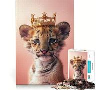 Puzzle Roi Tigre pour Adolescents, 1000 pièces, Jeu de réflexion, Design Simple et Amusant, Cadeau mémorable 50x75cm