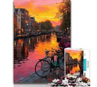 Puzzle Romantique d'Amsterdam, 1000 pièces, idée Cadeau d'anniversaire pour Adultes, Jeu Familial et Passe-Temps, 26x38cm